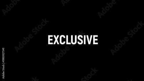 exclusive glitch text title animation 4k for hot deal product launches on black green white background. new release exclusive marketing promotion advertisement