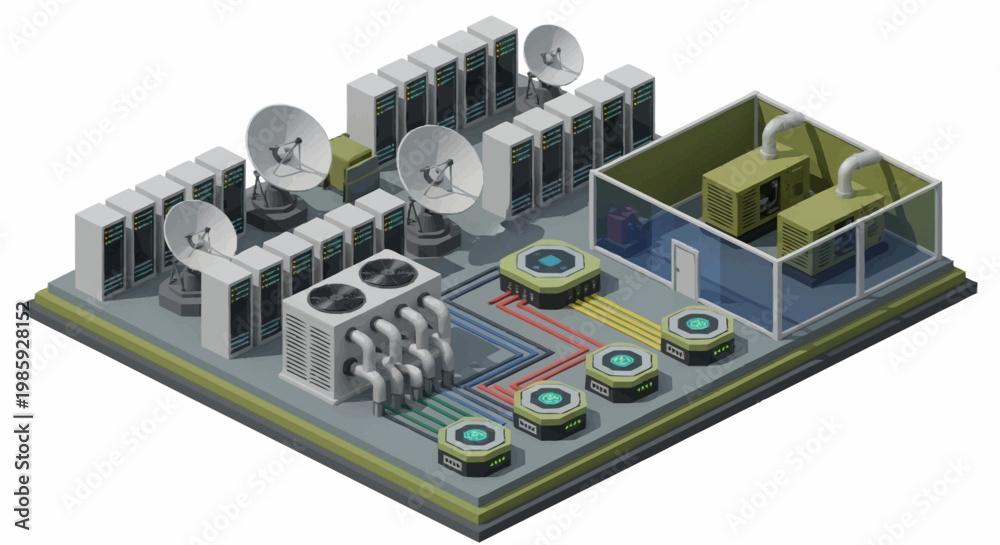 Fototapeta premium Industrial air conditioning system components.