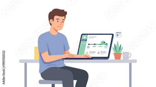 Man Sitting and Typing on a Laptop Computer.