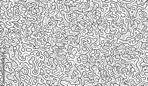 A black and white vector graphic illustration of a maze or labyrinth design