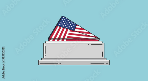 American flag draped over a memorial tomb on Confederate Memorial Day