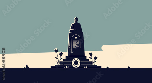 A memorial monument honors the Confederate history on Memorial Day outdoors