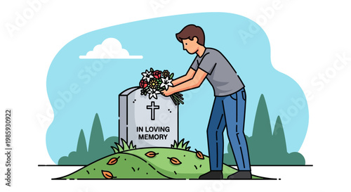 Man pays respects on Confederate Memorial Day at a grave