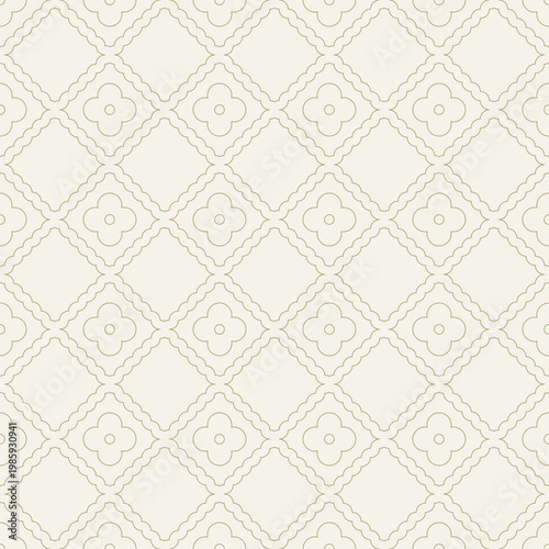 Elegant seamless floral lattice pattern with gold lines, luxury flower grid for packaging and paper