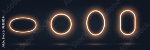 Gold glowing circle frame set