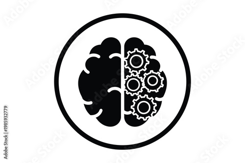 Brain hemisphere illustration logic and creativity combined