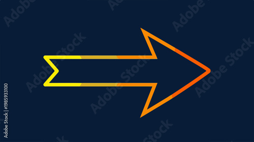 Neon Arrow Pointing Right Side.