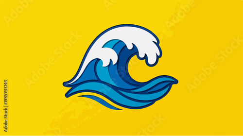 Ocean Wave Icon Illustration.