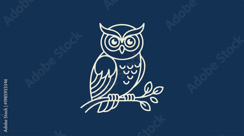 Owl Sitting on a Branch.