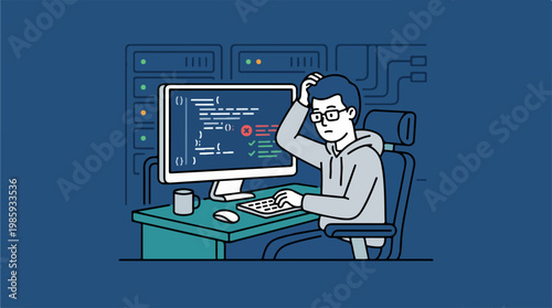 Programmer Working on Computer.