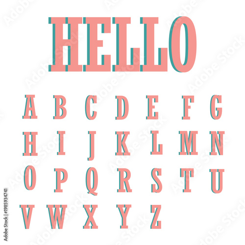 set of vector alphabet letters