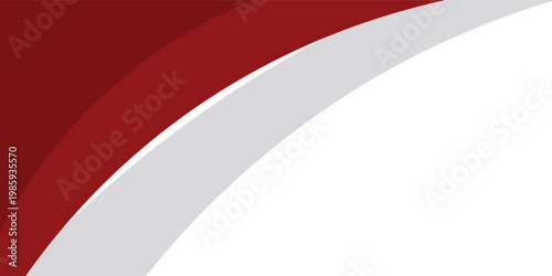 Abstract minimal background with smooth curved layers in white, gray, and red. Clean modern geometric design suitable for corporate presentations, banners,