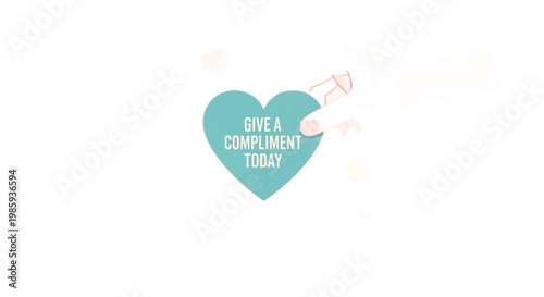 Compliment, heart, kindness, motivation, positivity vector icon