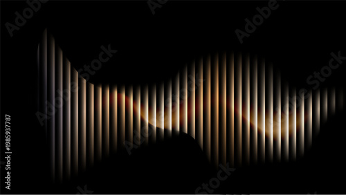 Tableau sur toile luxury gold sound wave background, premium audio spectrum abstract, elegant wave
