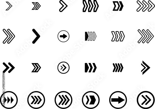 Arrow icon. Sideways set. Swipe or Scroll. UI Design elements for your web, app, presentations, etc. Striped direction.