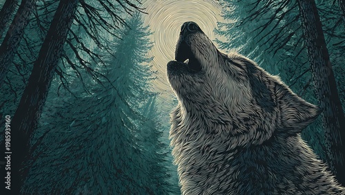 wolf in the sea