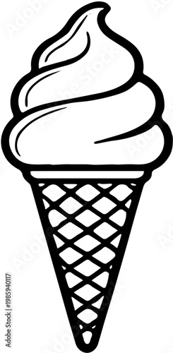 ice cream cone silhouette vector illustration 