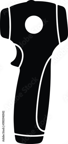 Silhouette non contact infrared thermometer temperature check vector design