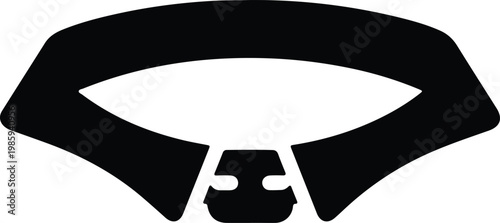 Silhouette of a modern shirt collar with tie knot vector design