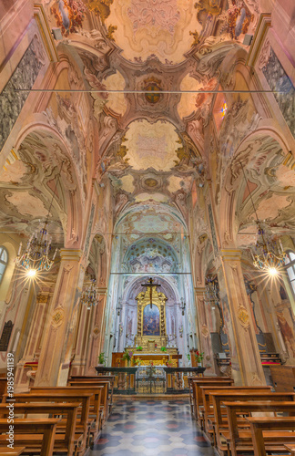 VERCELLI, ITALY - JANUARY 16, 2026: The nave of church Chiesa di San Giuliano...