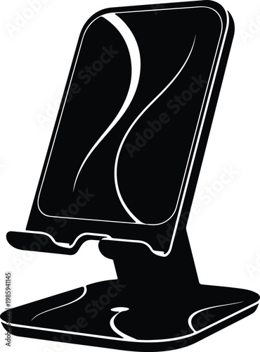 Silhouette of a modern smartphone holder stand for mobile devices vector design