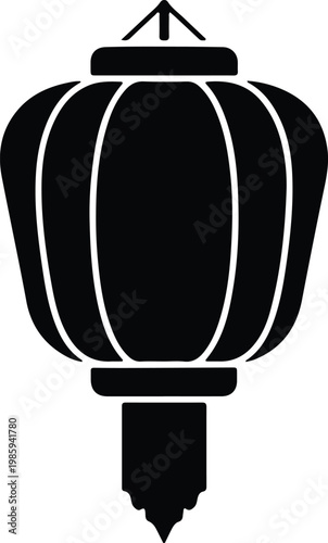 Silhouette of a traditional Chinese lantern for festive celebration vector design