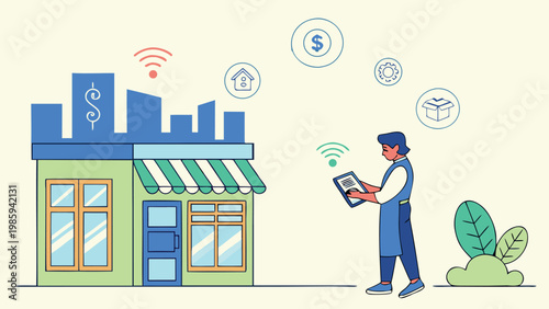 Digital banking and FinTech illustration set, featuring AI financial automation, mobile payments, data servers, and online security concepts.