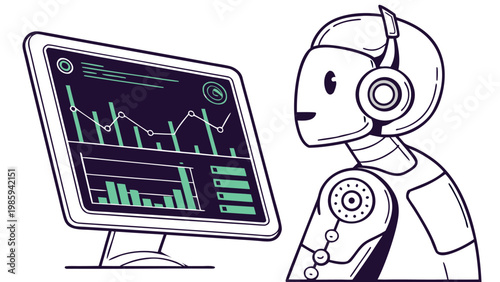 Digital banking and FinTech illustration set, featuring AI financial automation, mobile payments, data servers, and online security concepts.