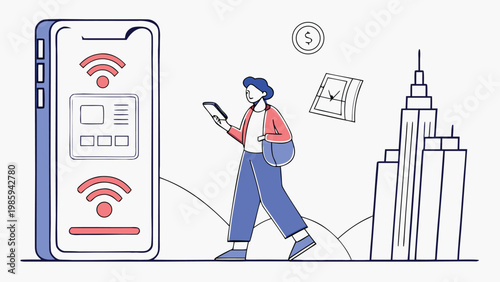 Digital banking and FinTech illustration set, featuring AI financial automation, mobile payments, data servers, and online security concepts.