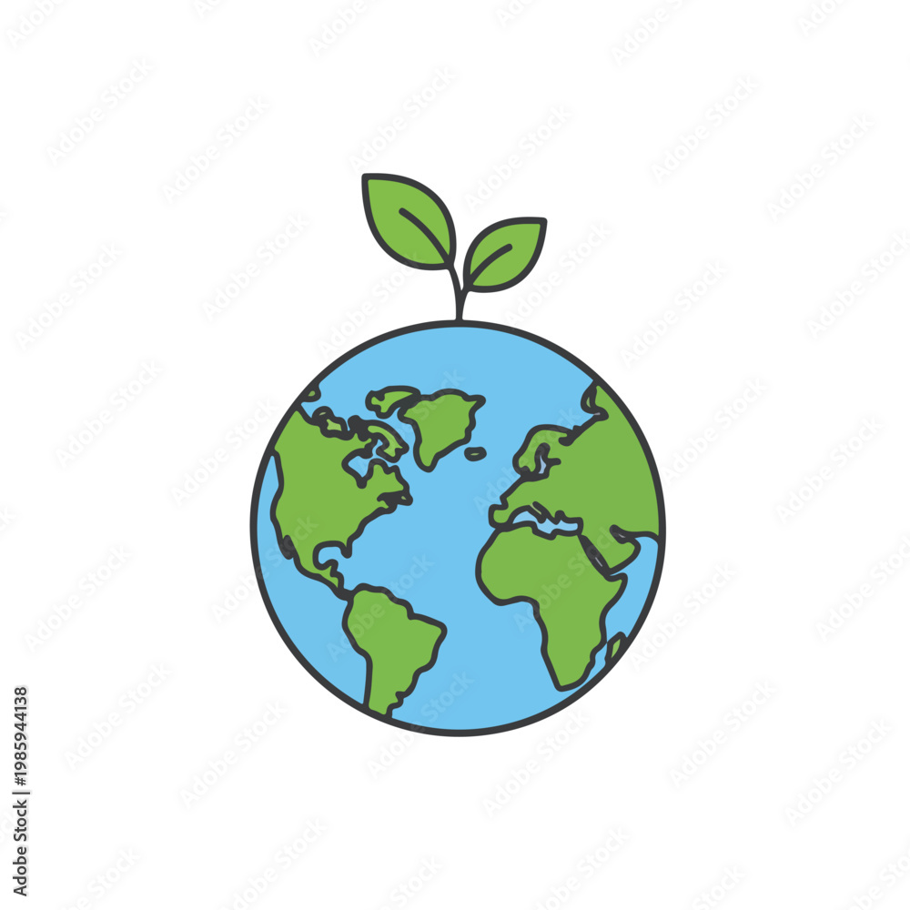 Obraz premium Earth with Sprouting Leaves