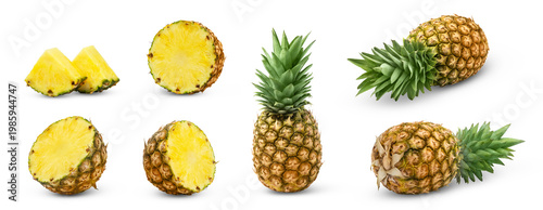 Konstfotografi Isolated pineapples collection