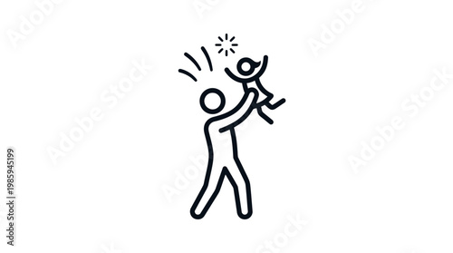 Father Throwing Up Child Icon