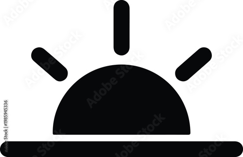 Silhouette sunrise dawn simple minimalist icon line art vector design