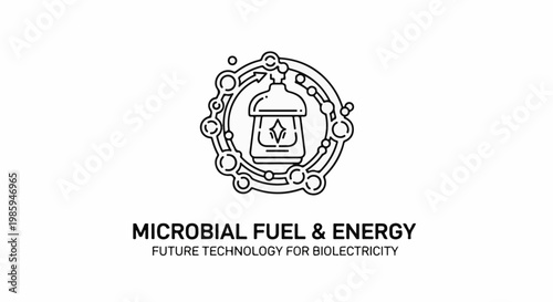 Abstract symbol of a fuel cell within a circular molecular chain