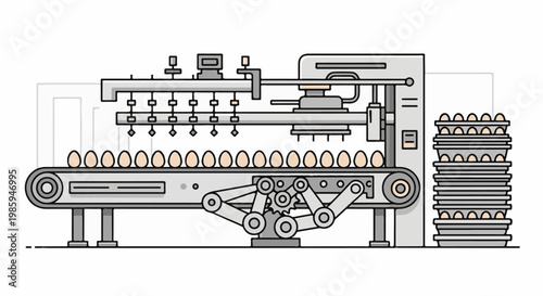 Automated conveyor system sorts and packages eggs for distribution