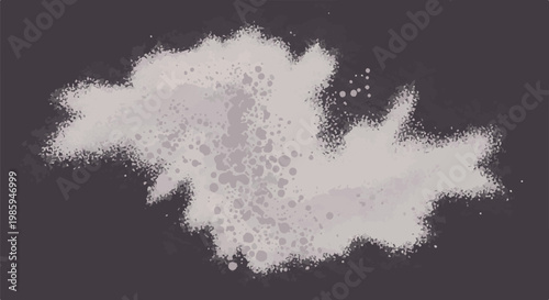 Abstract, textured, light-colored cloud-like form with speckled detail on dark background
