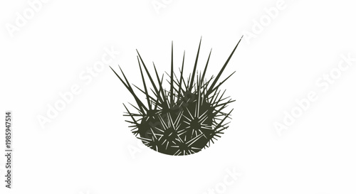Abstract illustration of a spiky, spherical cactus