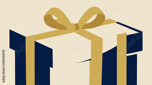 A gift box wrapped with a yellow ribbon and bow on top
