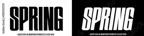 SPRING FONT, Sport Modern Italic Alphabet Font. Typography urban style fonts for technology, digital, movie logo design. vector illustration.eps