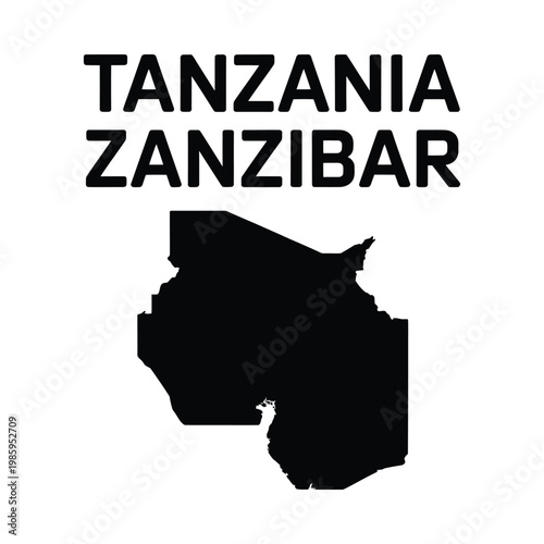 A graphic representation displays the names Tanzania and Zanzibar above a map outline of the african country