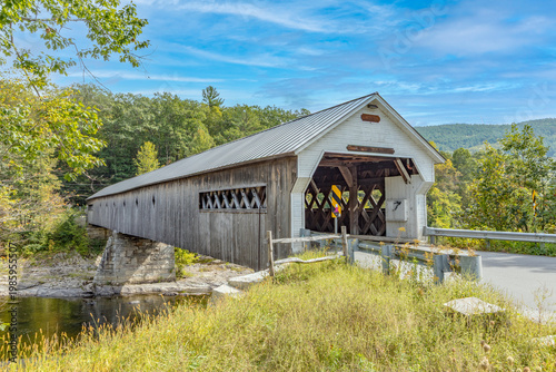 Wallpaper Mural West Dummerston Covered Bridge in Vermont is the Longest covered Bridge in Brattleboro Vermont over the West river Torontodigital.ca