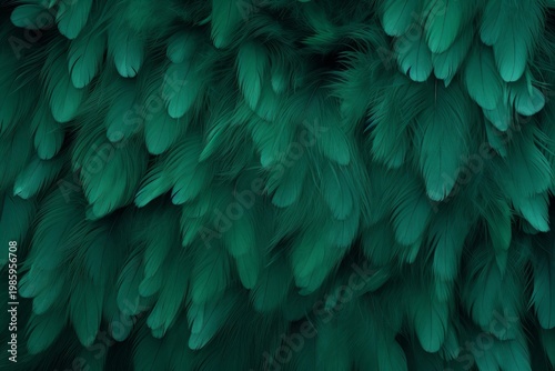Teal green feathers creating a soft, natural texture background