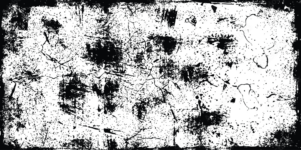 Fototapeta premium Distressed grunge border frame with textured gritty surface and scattered specks