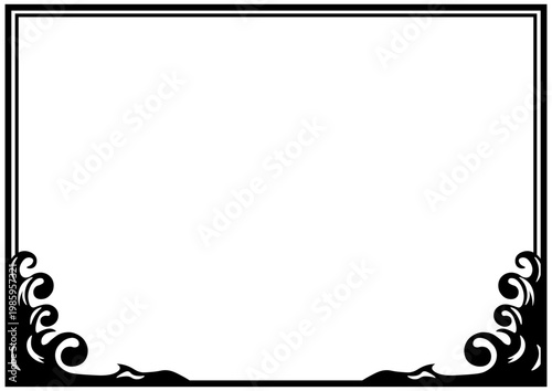 和風の波模様フレーム