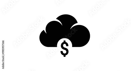 Cloud icon with dollar sign symbolizing financial technology