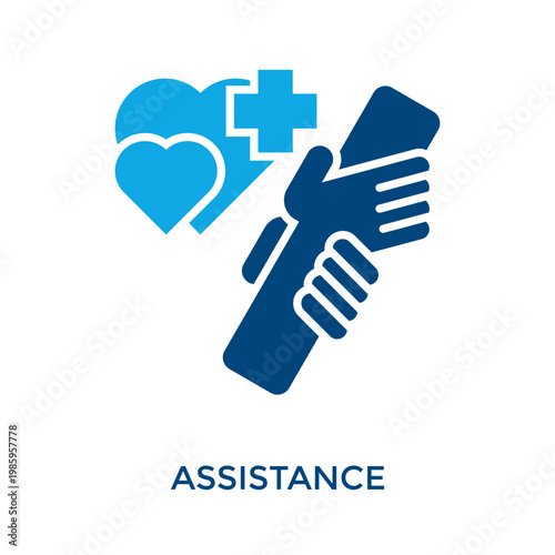 Assistance Icon Dual Tone Style. Vector Illustration For Graphic Design