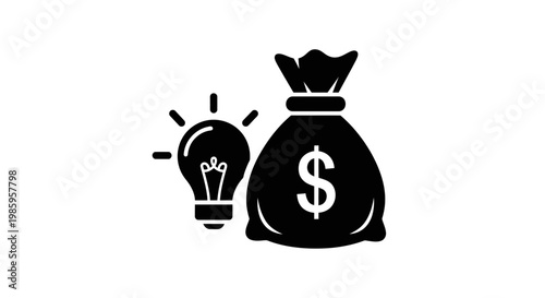 Conceptual illustration of idea generation and financial investment