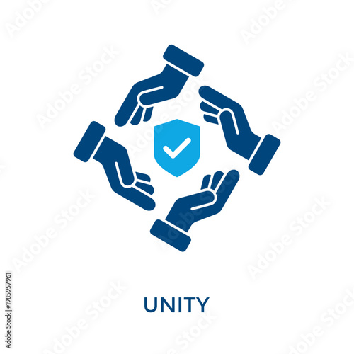 Unity Icon Dual Tone Style. Vector Illustration For Graphic Design