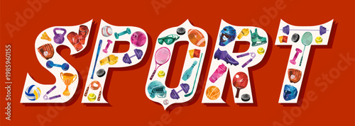 Sports font. Vector illustration.