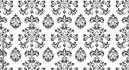 Classic textile pattern with repeating intricate damask elements